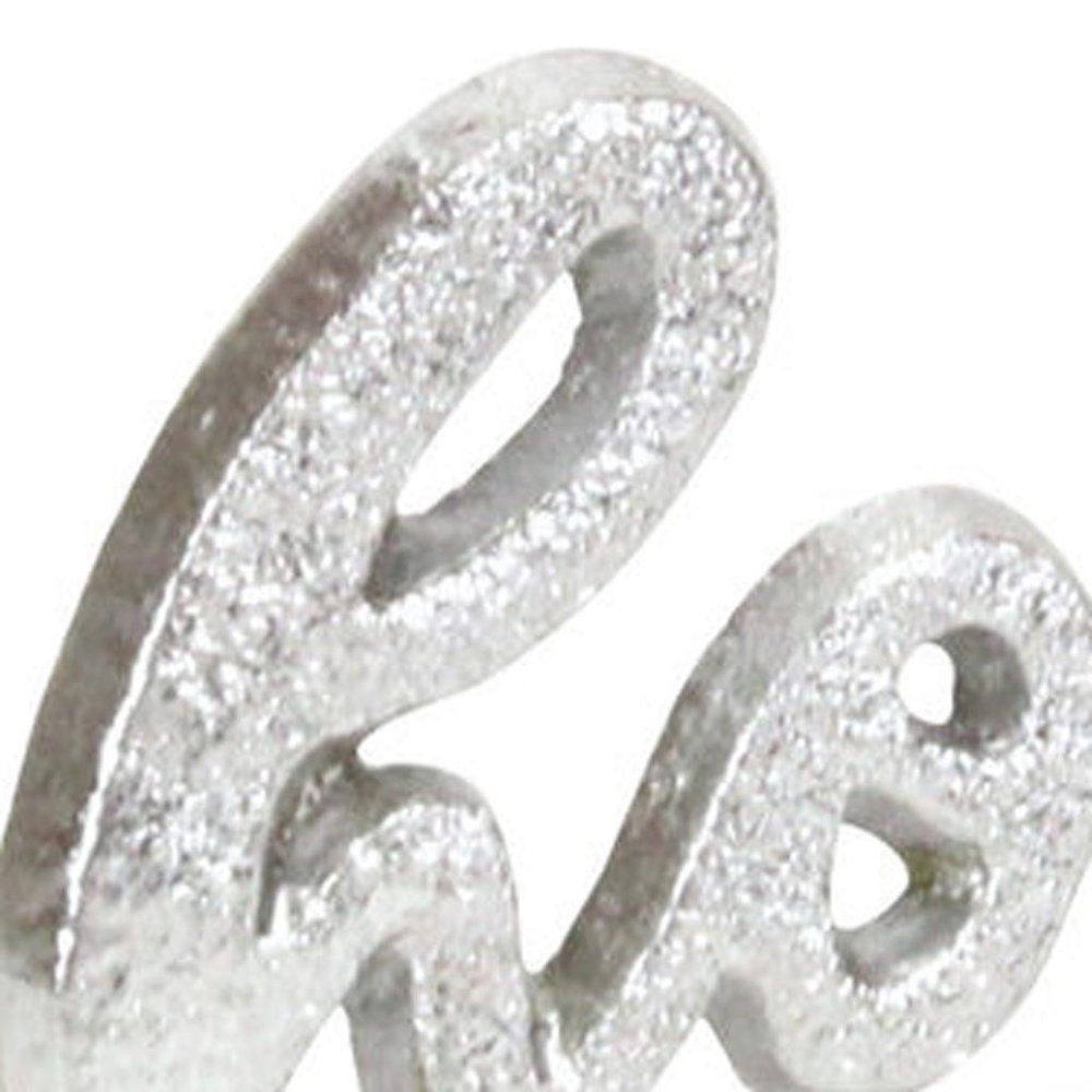 9" Silver Cast Iron Christmas Tabletop Sign