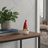 5" Red Gold And White Cast Iron Christmas Santa Gnome Figurine