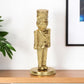 7" Gold Cast Iron Christmas Nutcracker Hand Painted Figurine