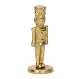 7" Gold Cast Iron Christmas Nutcracker Hand Painted Figurine