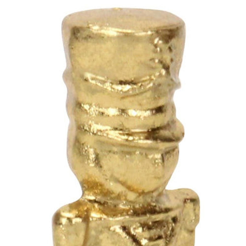 6" Gold Cast Iron Christmas Nutcracker Hand Painted Figurine