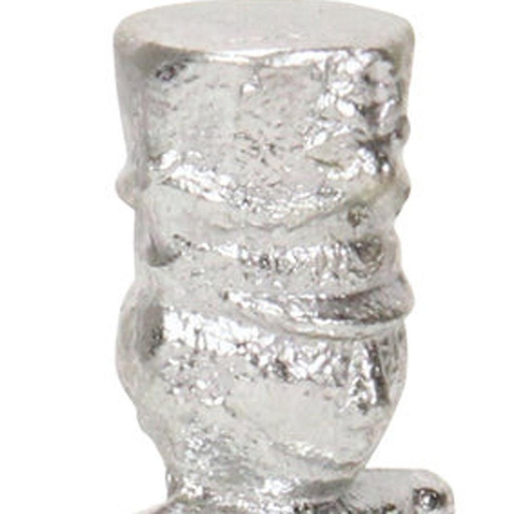 7" Silver Cast Iron Christmas Nutcracker Hand Painted Figurine