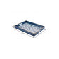 16" Blue And White Geometric Star And Trees Serving Tray With Handles