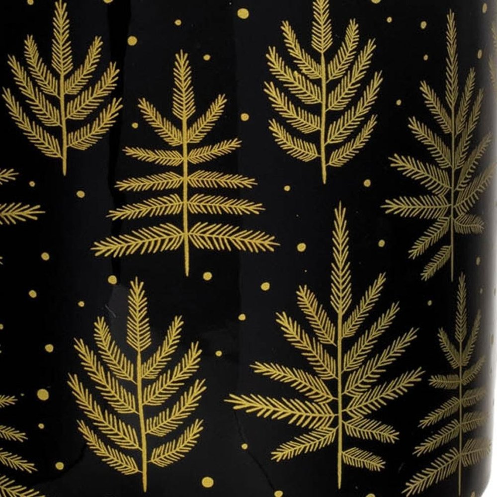 Set of Two Black And Gold Ceramic Pot Planters