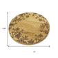 12" Brown Solid Wood Floral Round Serving Tray