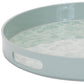 14" Pale Sage Mushrooms Round Serving Tray With Handles