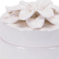 Set of Three White Ceramic Flowers Decorative Keepsake Boxes