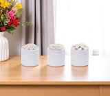 Set of Three White Ceramic Flowers Decorative Keepsake Boxes
