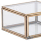 Set of Two Clear And Gold Glass Decorative Keepsake Boxes