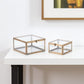 Set of Two Clear And Gold Glass Decorative Keepsake Boxes