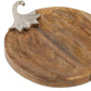 12" Natural Solid Wood Pumpkin Serving Tray