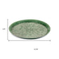 14" Green Metal Etched Round Serving Tray