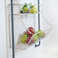 24" White And Gray Metal Baskets Wall Mounted Cubby Shelf