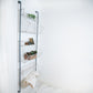 24" White And Gray Metal Baskets Wall Mounted Cubby Shelf