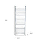24" White And Gray Metal Baskets Wall Mounted Cubby Shelf