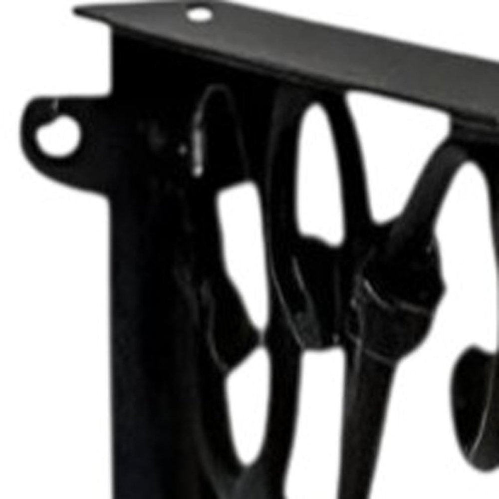8" Set Of Two Black Metal Wall Mounted Shelf Brackets
