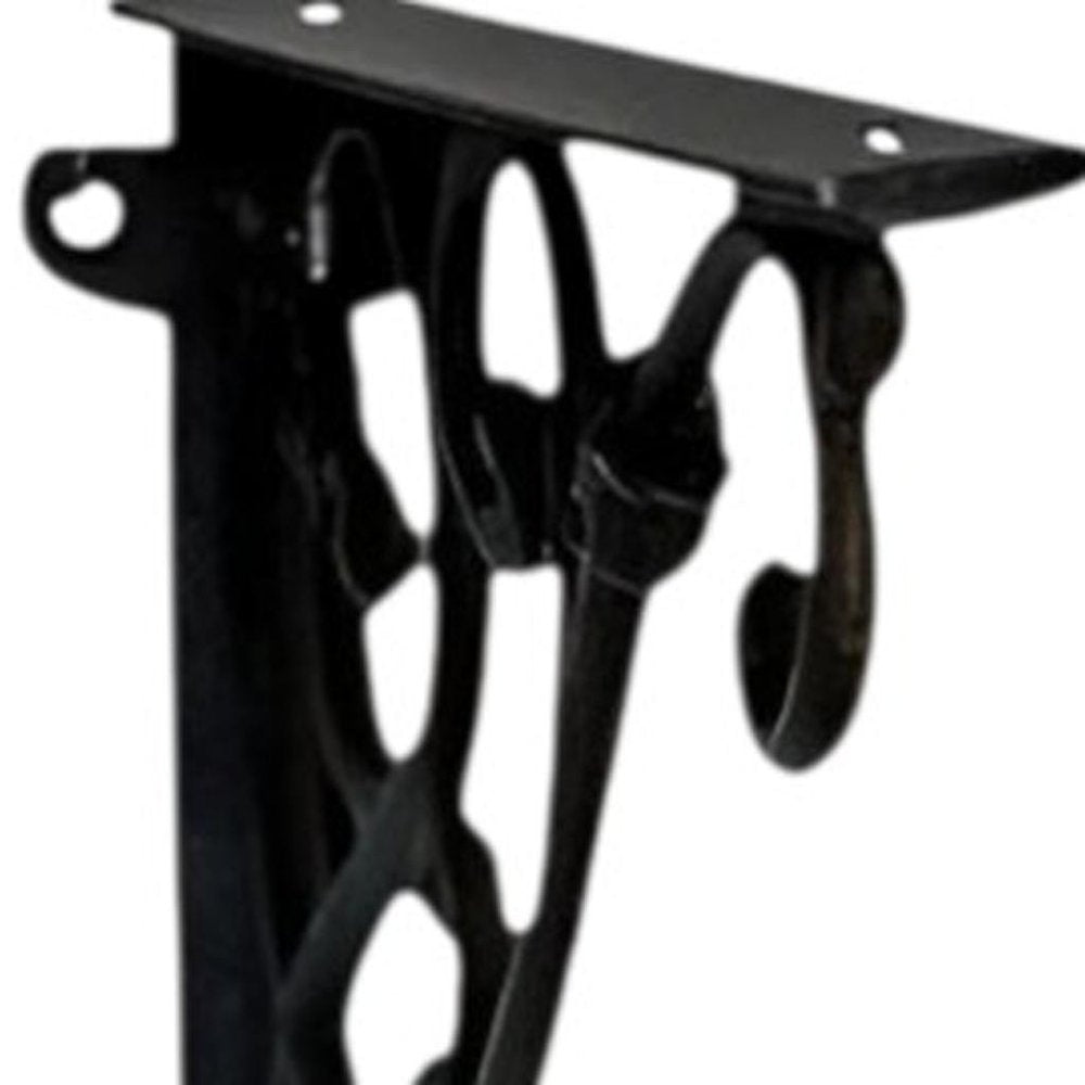 8" Set Of Two Black Metal Wall Mounted Shelf Brackets