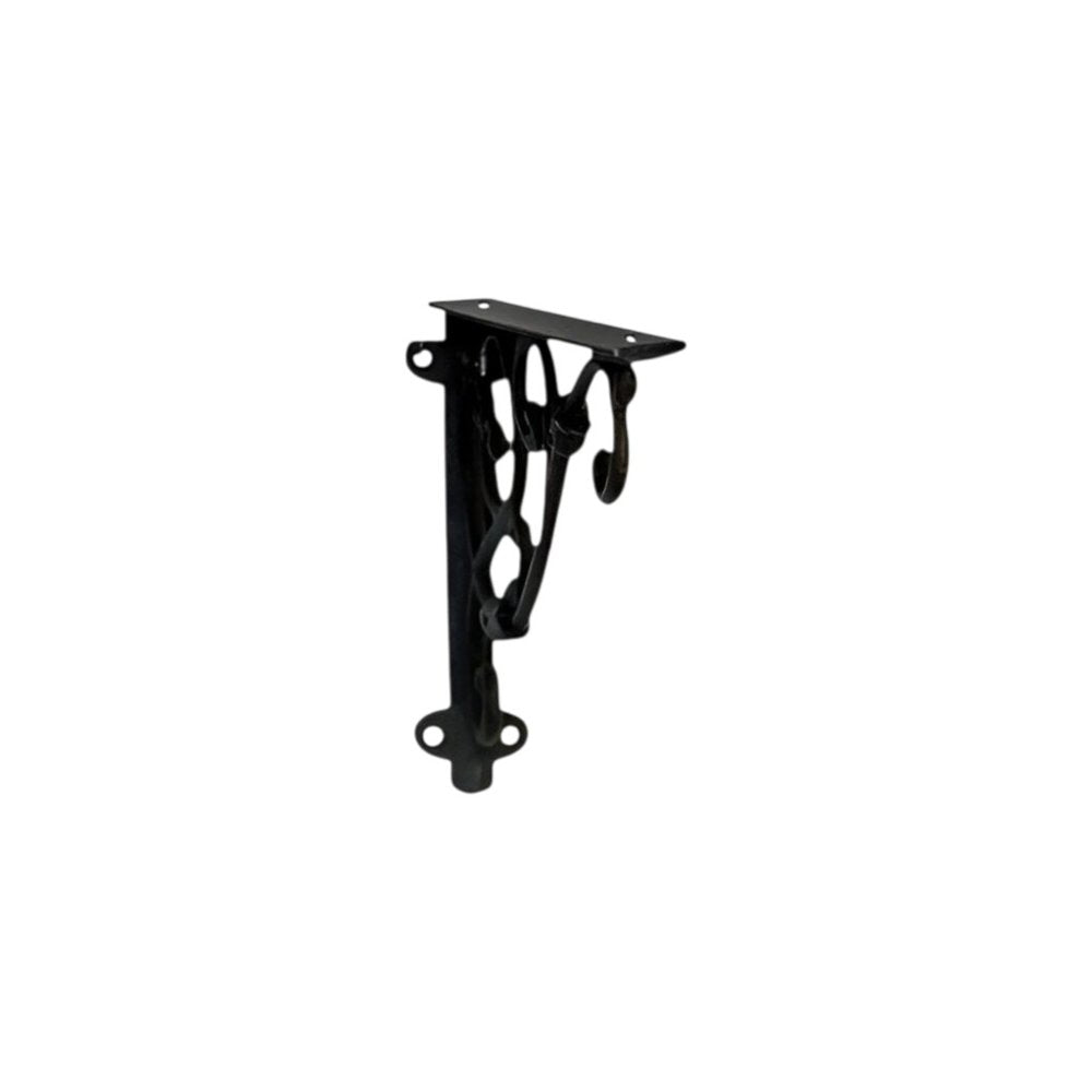 8" Set Of Two Black Metal Wall Mounted Shelf Brackets