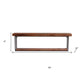 36" Set Of Two Black And Brown Wood And Metal Two Level Accent Shelf