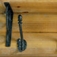 6" Black And Brown Metal And Solid Wood Five Hook Wall Mount Coat Rack