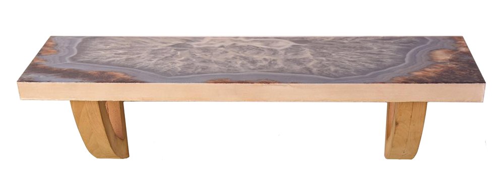 36" Gray And Natural Wood Agate Pattern Wall Mount Accent Shelf