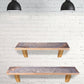 24" Gray And Natural Wood Wall Mounted Accent Shelf