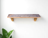 24" Gray And Natural Wood Wall Mounted Accent Shelf