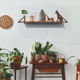 8" Set Of Two Black Metal Wall Mounted Shelf Brackets