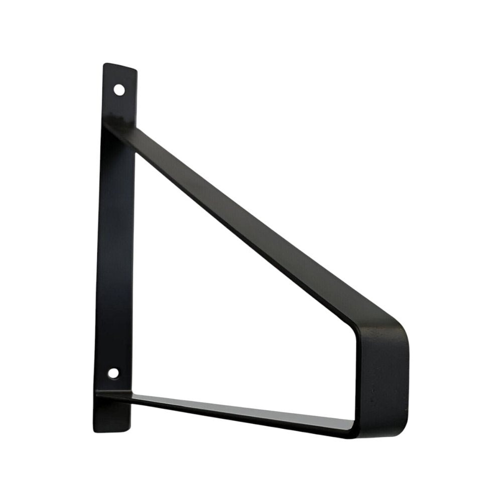 8" Set Of Two Black Metal Wall Mounted Shelf Brackets