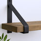 8" Set Of Two Black Metal Wall Mounted Shelf Brackets
