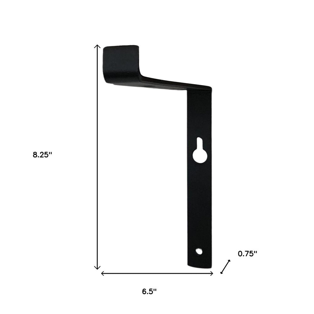 7" Set Of Two Black Metal Wall Mounted Shelf Brackets