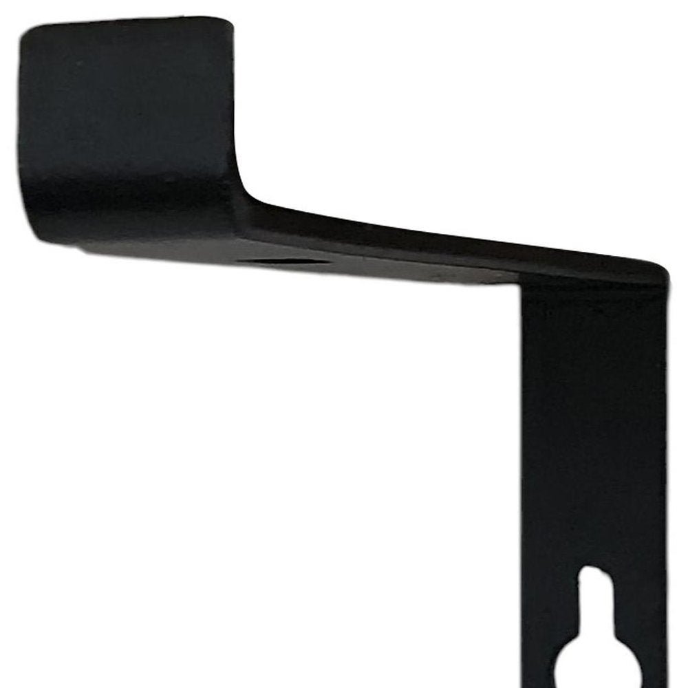7" Set Of Two Black Metal Wall Mounted Shelf Brackets