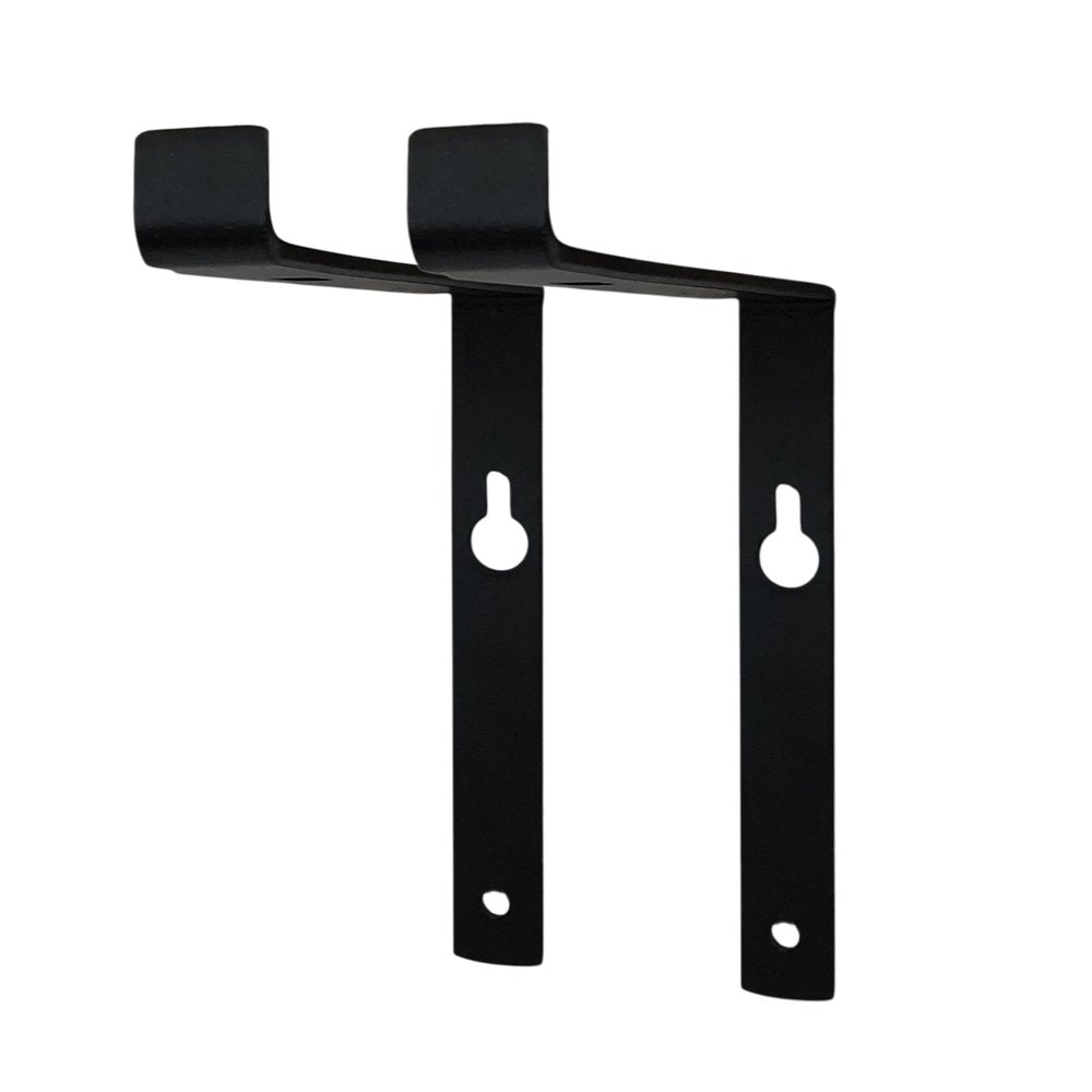 7" Set Of Two Black Metal Wall Mounted Shelf Brackets