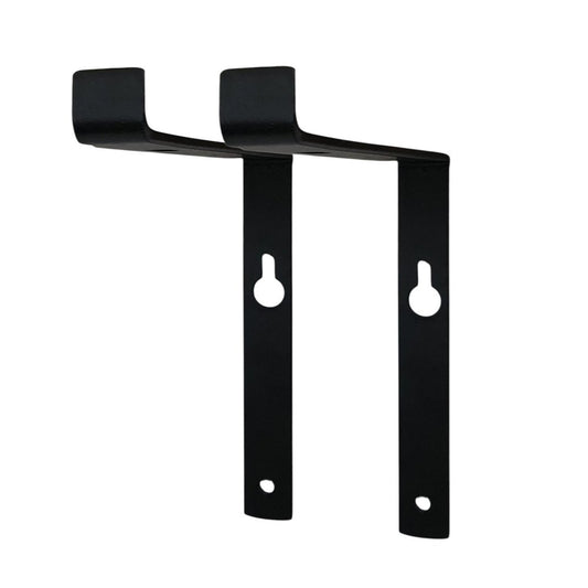 7" Set Of Two Black Metal Wall Mounted Shelf Brackets