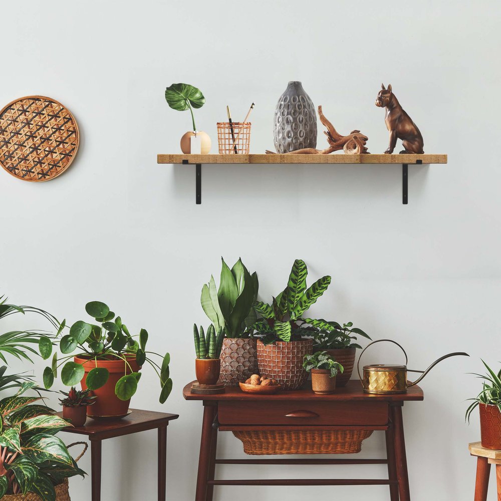 7" Set Of Two Black Metal Wall Mounted Shelf Brackets