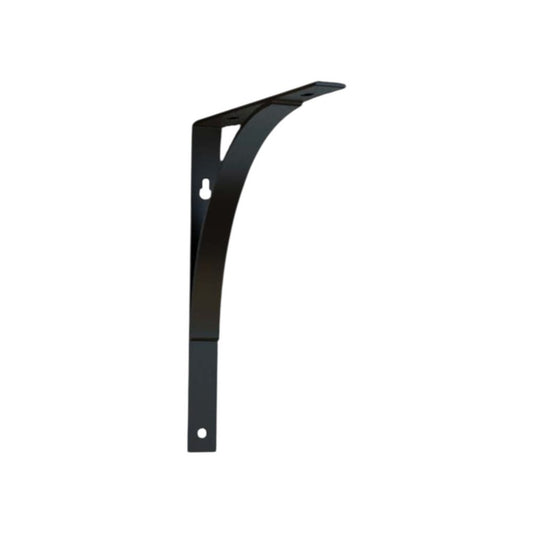 8" Set Of Two Black Curved Metal Wall Mounted Shelf Brackets