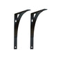 8" Set Of Two Black Curved Metal Wall Mounted Shelf Brackets
