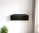 10" Black Distressed Wood Wall Mounted Floating Shelf With LED