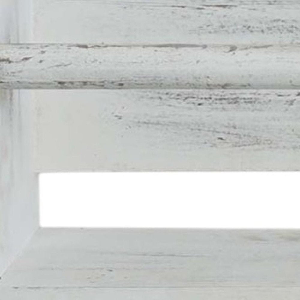 Set Of Two White Wood Wall Mounted Floating Shelves