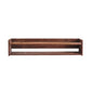 Set Of Two Brown Wood Wall Mounted Floating Shelves