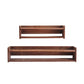 Set Of Two Brown Wood Wall Mounted Floating Shelves