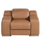 41" Chestnut Italian Leather Wall Hugger Recliner With USB
