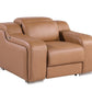 41" Chestnut Italian Leather Wall Hugger Recliner With USB