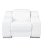 41" White Italian Leather Wall Hugger Recliner With USB