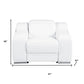 41" White Italian Leather Wall Hugger Recliner With USB
