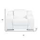 41" White Italian Leather Wall Hugger Recliner With USB