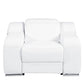 41" White Italian Leather Wall Hugger Recliner With USB