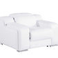 41" White Italian Leather Wall Hugger Recliner With USB