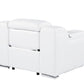 41" White Italian Leather Wall Hugger Recliner With USB