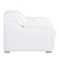 41" White Italian Leather Wall Hugger Recliner With USB